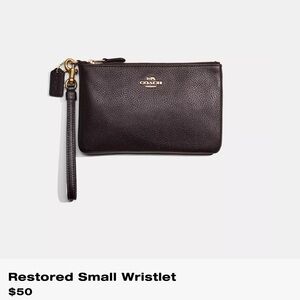 Coach Black Leather Wristlet